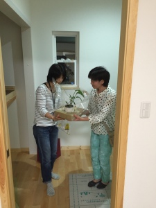 お礼に観葉植物を